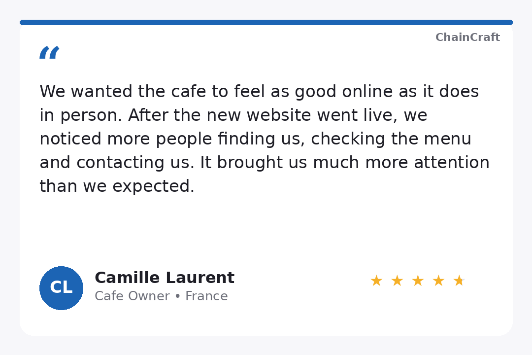 Camille Laurent, Cafe Owner — France