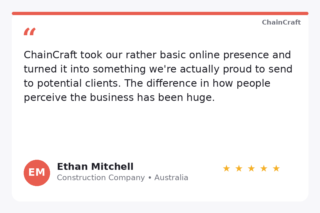 Ethan Mitchell, Construction Company — Australia