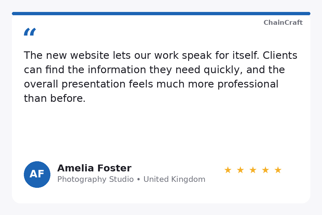 Amelia Foster, Photography Studio — United Kingdom